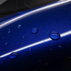 Close-up of Metallic Sapphire Blue gloss colored PPF surface texture | Veloro