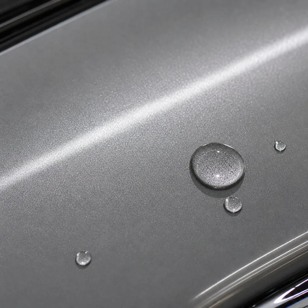 Close-up of Metallic Silver gloss colored PPF surface texture | Veloro