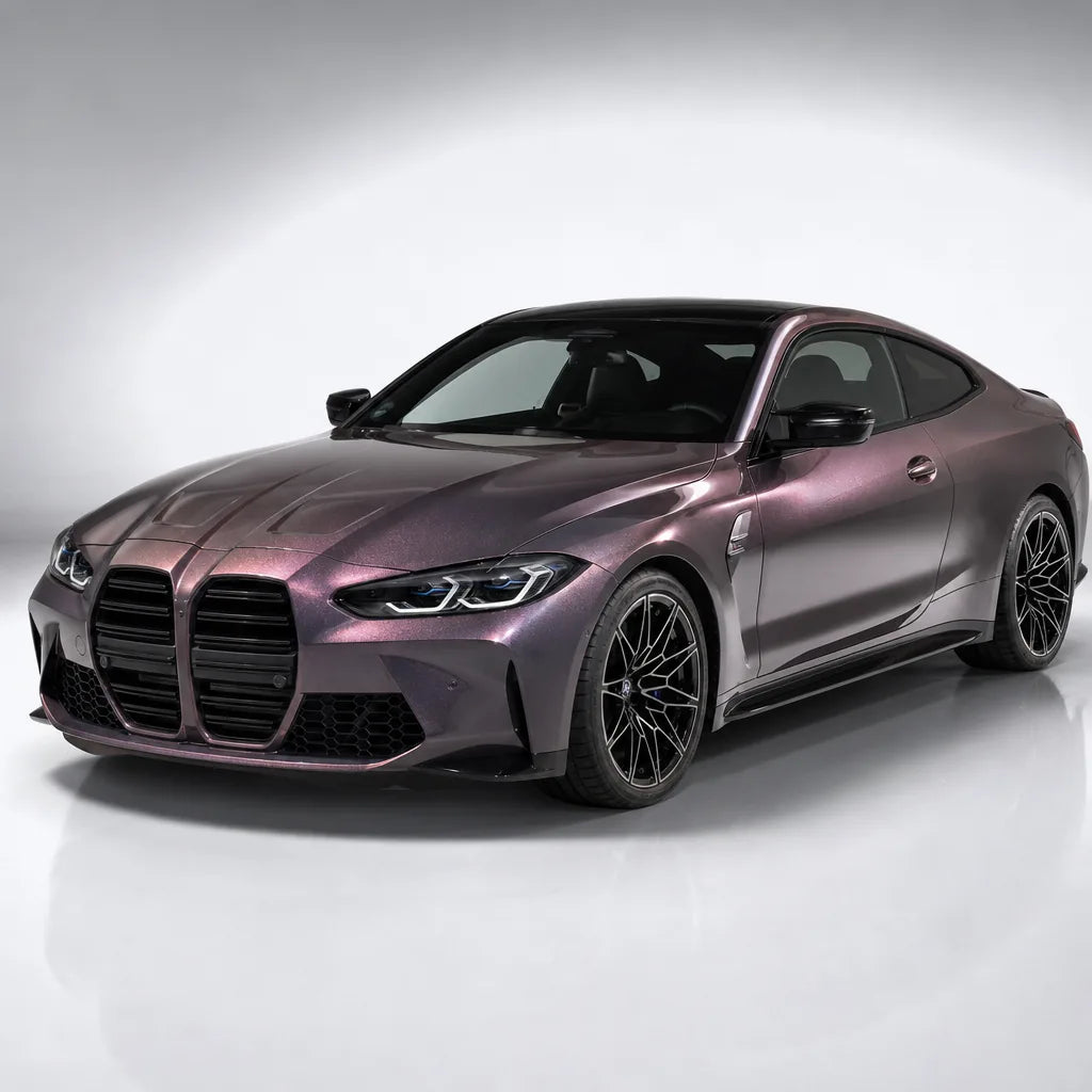 Metallic Starry Sky Grayish Phantom gloss colored PPF wrapped on a BMW M4 | Veloro