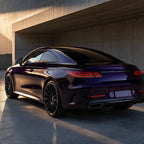 Luxury car wrapped in Metallic Super Purple gloss colored PPF at golden hour | Veloro
