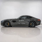 Metallic Tourmaline Grey gloss colored PPF wrapped on a Mercedes-AMG GT side profile | Veloro