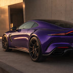 Luxury car wrapped in Metallic Venice Purple gloss colored PPF at golden hour | Veloro