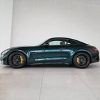 Metallic Verdant Green gloss colored PPF wrapped on a Mercedes-AMG GT side profile | Veloro