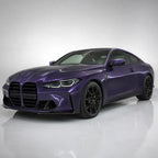 Metallic Violet Grey Purple gloss colored PPF wrapped on a BMW M4 | Veloro
