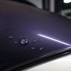 Close-up of Metallic Violet Grey Purple gloss colored PPF surface texture | Veloro