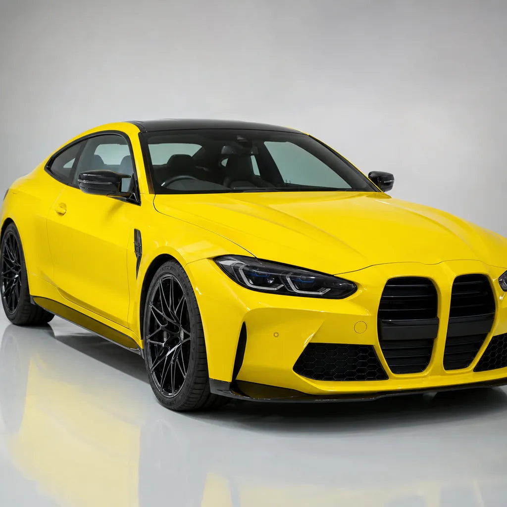 Modena Yellow gloss colored PPF wrapped on a BMW M4 | Veloro