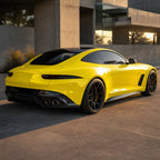 Luxury car wrapped in Modena Yellow gloss colored PPF at golden hour | Veloro