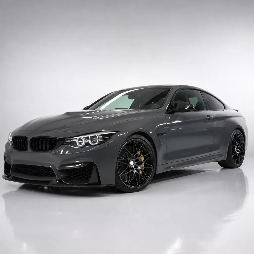 Nano Grey gloss colored PPF wrapped on a BMW M4 | Veloro