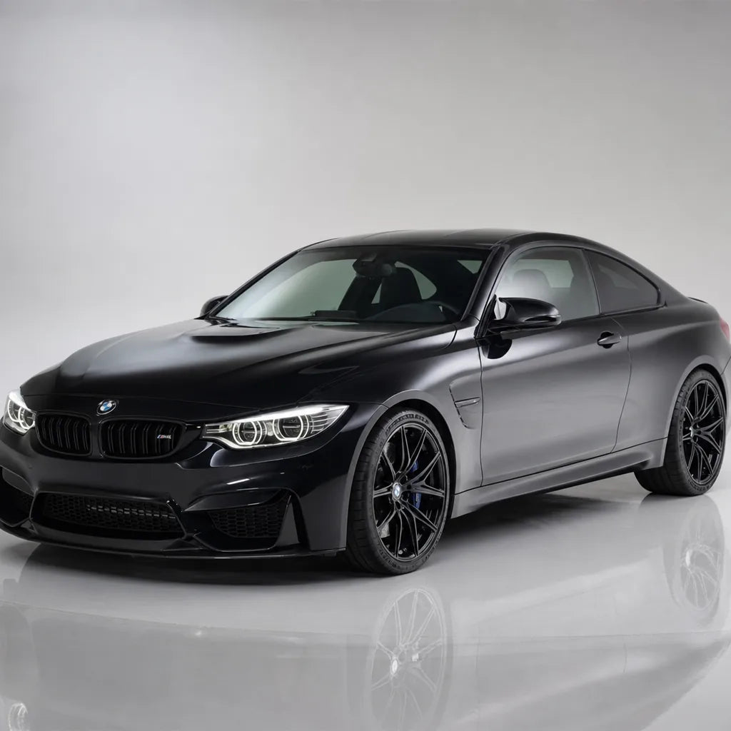 Obsidian Black gloss colored PPF wrapped on a BMW M4 | Veloro
