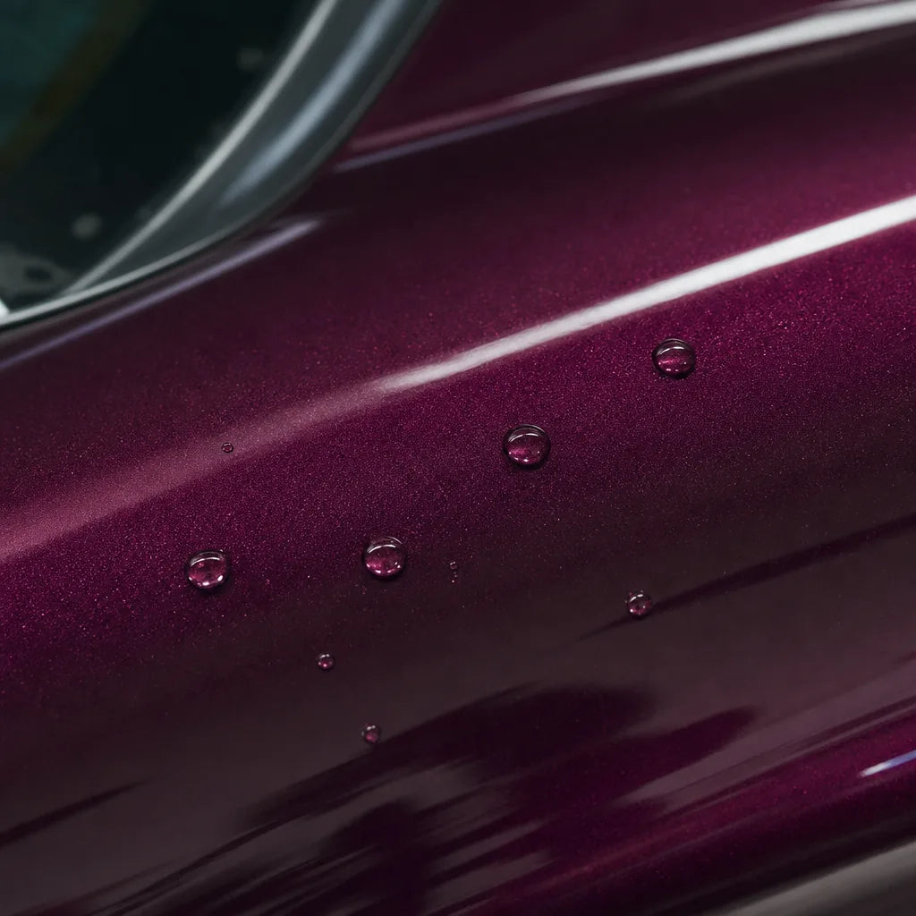 Close-up of Paint Amethyst gloss colored PPF surface texture | Veloro