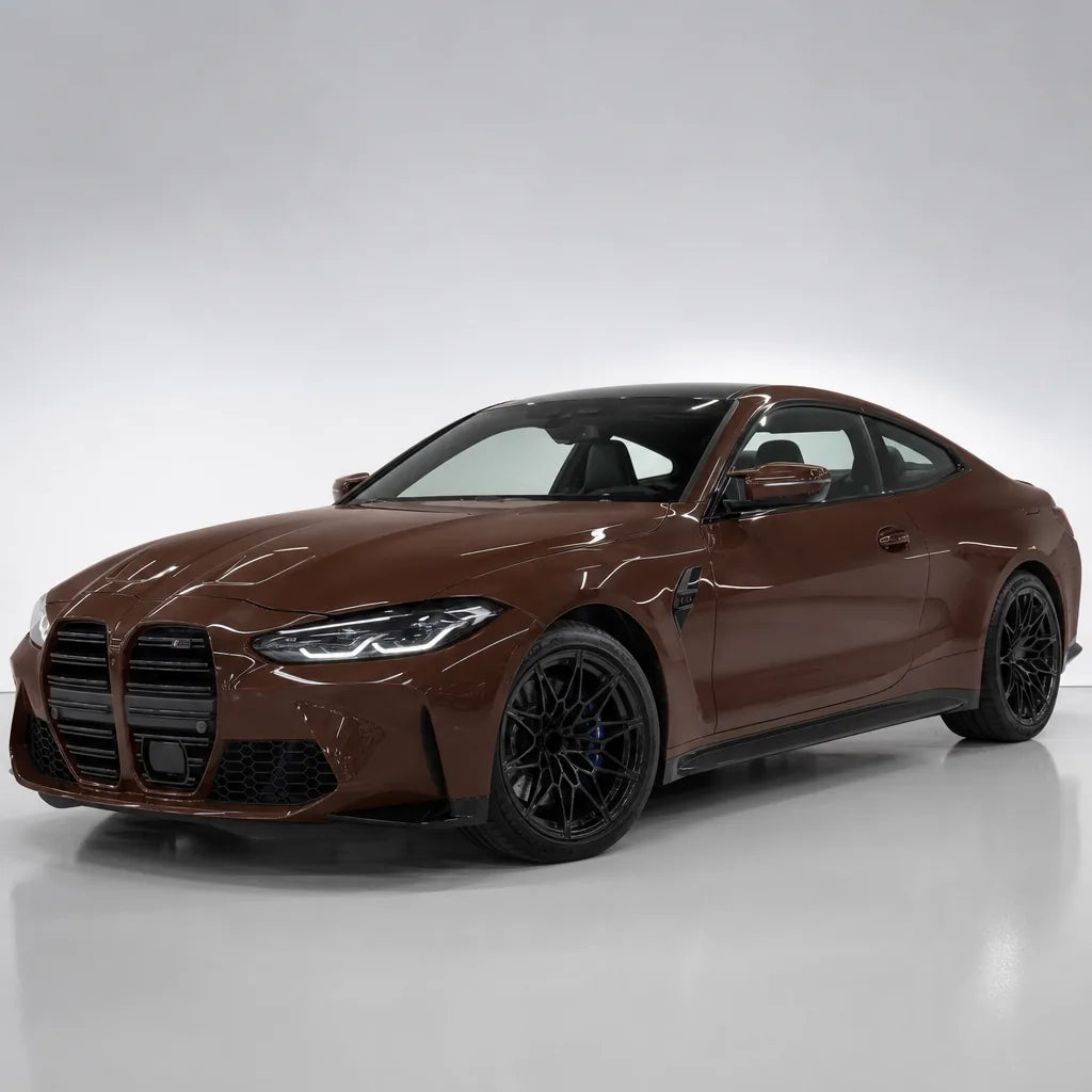 Paint Chocolate gloss colored PPF wrapped on a BMW M4 | Veloro