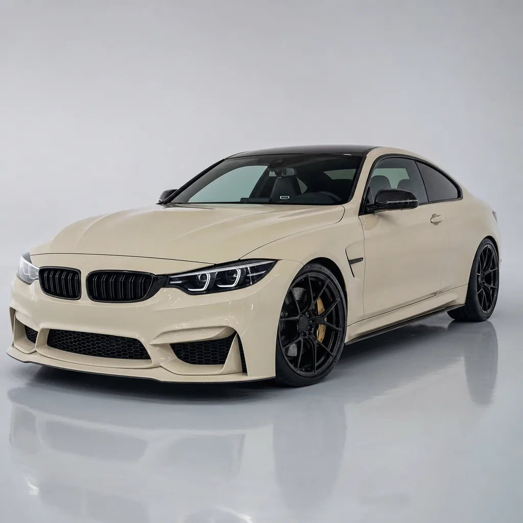 Pepper White gloss colored PPF wrapped on a BMW M4 | Veloro