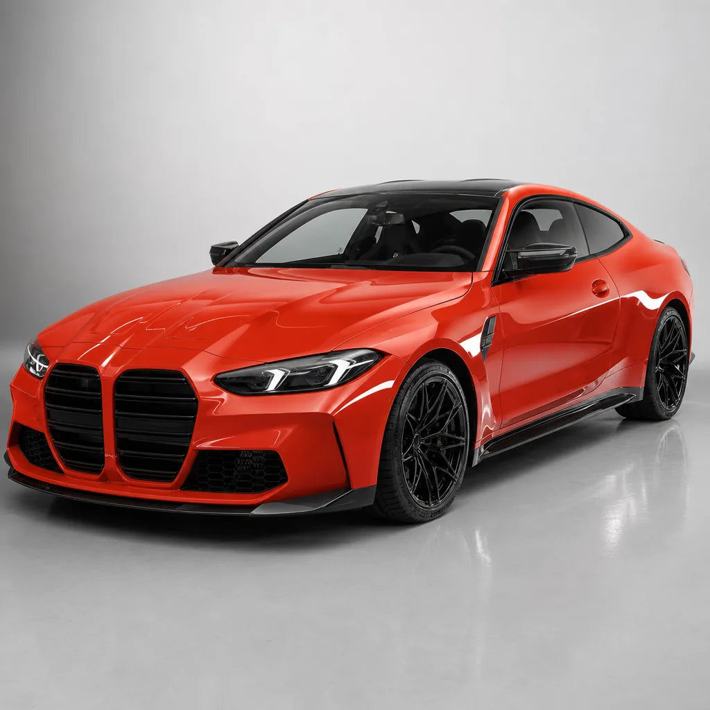Porsche Lava Orange gloss colored PPF wrapped on a BMW M4 | Veloro