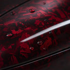 Close-up of Red Forged Carbon PPF gloss colored PPF surface texture | Veloro