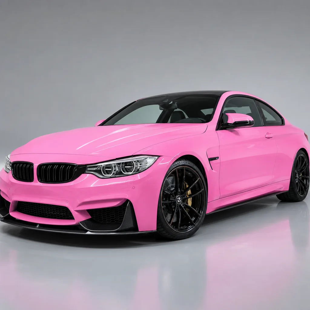 Romantic Pink Color PPF gloss colored PPF wrapped on a BMW M4 | Veloro