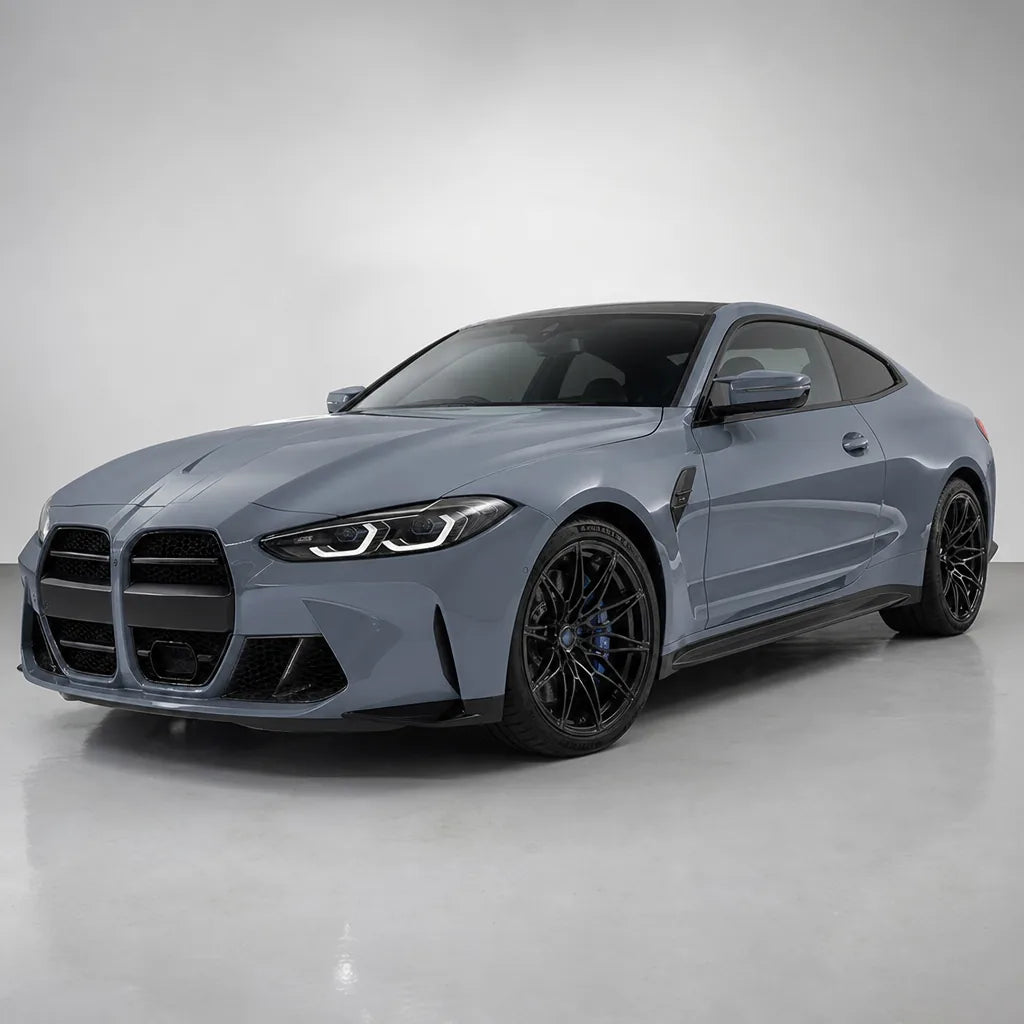 Shark Blue gloss colored PPF wrapped on a BMW M4 | Veloro