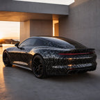 Luxury car wrapped in Silver Forged Carbon Fiber Color PPF gloss colored PPF at golden hour | Veloro