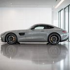 Slip Grey gloss colored PPF wrapped on a Mercedes-AMG GT side profile | Veloro