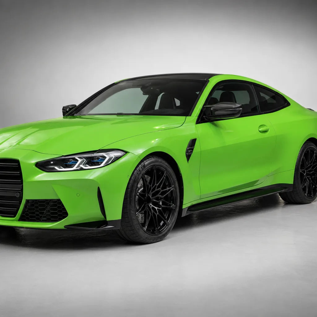 Viper Green gloss colored PPF wrapped on a BMW M4 | Veloro