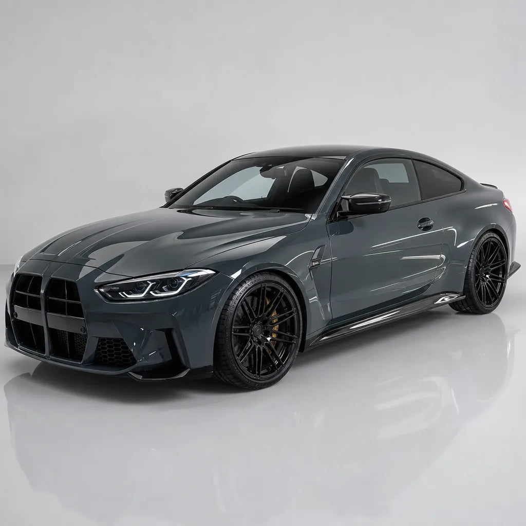 Yugali Blue gloss colored PPF wrapped on a BMW M4 | Veloro