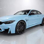 Glossy Baby Blue gloss colored PPF wrapped on a BMW M4 | Veloro