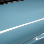 Close-up of Glossy Baby Blue gloss colored PPF surface texture | Veloro