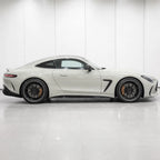 Glossy Diamond White Pink gloss colored PPF wrapped on a Mercedes-AMG GT side profile | Veloro