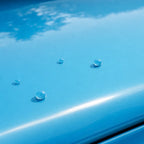 Close-up of Glossy Light Sky Blue gloss colored PPF surface texture | Veloro