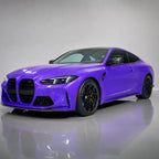 Glossy Metallic Royalty Explosion Purple gloss colored PPF wrapped on a BMW M4 | Veloro