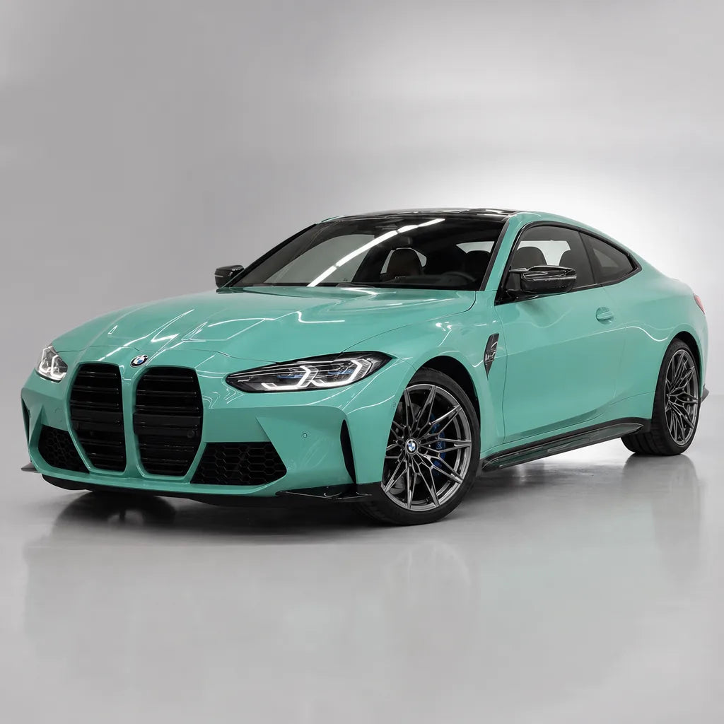 Glossy Mint Green gloss colored PPF wrapped on a BMW M4 | Veloro