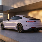 Luxury car wrapped in Glossy Misty Purple gloss colored PPF at golden hour | Veloro
