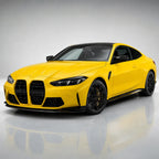 Glossy Sunflower Yellow gloss colored PPF wrapped on a BMW M4 | Veloro