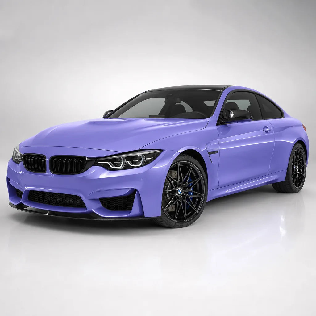 Glossy Victoria Secret Purple gloss colored PPF wrapped on a BMW M4 | Veloro