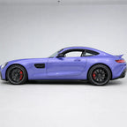 Glossy Victoria Secret Purple gloss colored PPF wrapped on a Mercedes-AMG GT side profile | Veloro
