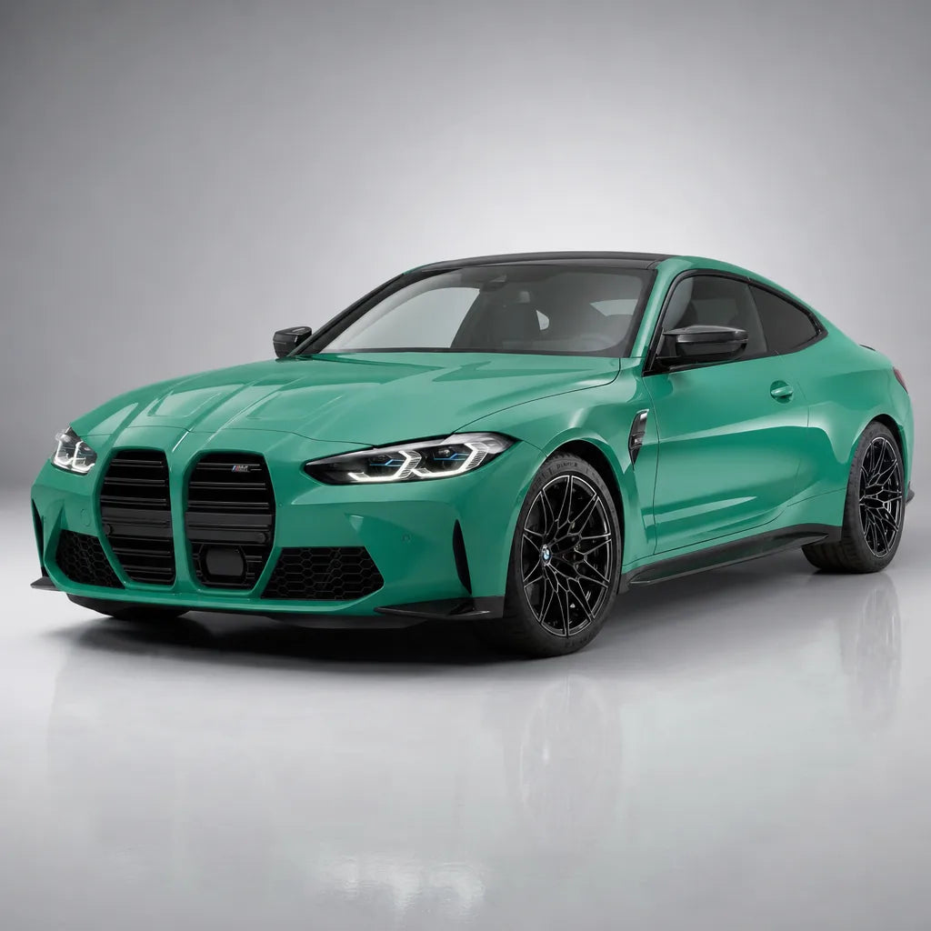Glossy Vintage Green gloss colored PPF wrapped on a BMW M4 | Veloro