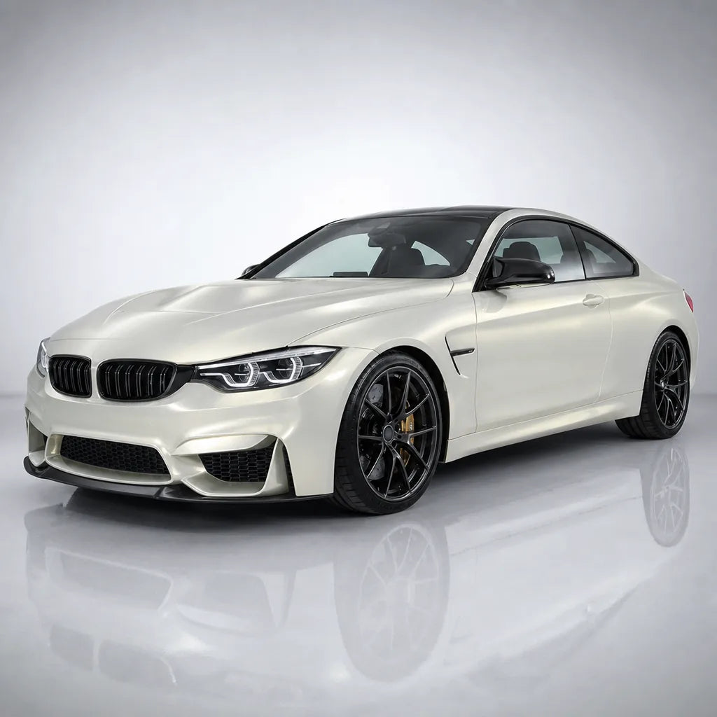 Transparent Gold Diamond gloss colored PPF wrapped on a BMW M4 | Veloro