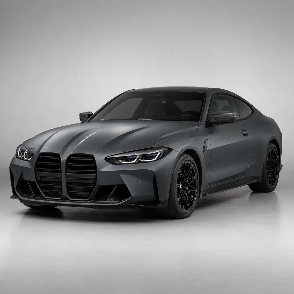 Dark Grey matte colored PPF wrapped on a BMW M4 | Veloro