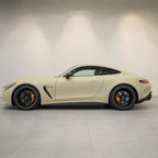 Desert Yellow matte colored PPF wrapped on a Mercedes-AMG GT side profile | Veloro