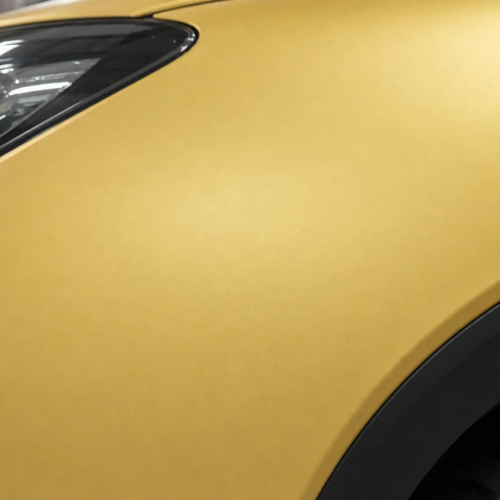 Close-up of Grayish Brown matte colored PPF surface texture | Veloro
