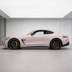 Liquid Metallic Shell Pink matte colored PPF wrapped on a Mercedes-AMG GT side profile | Veloro