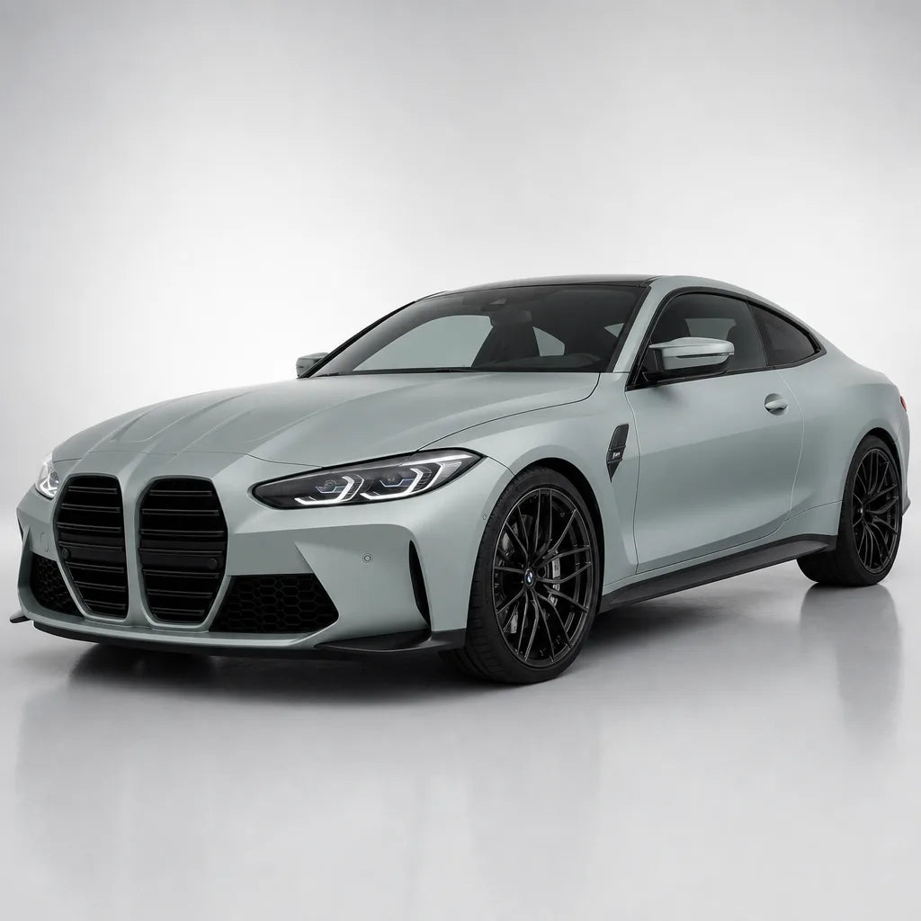 Liquid Metallic Stellar Silver matte colored PPF wrapped on a BMW M4 | Veloro