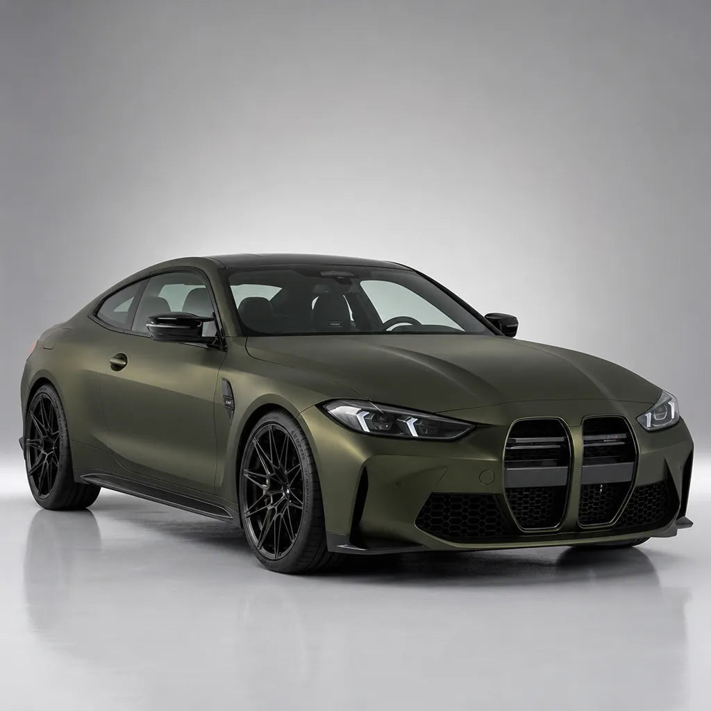 Liquid Shadow Gold matte colored PPF wrapped on a BMW M4 | Veloro