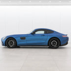 Magic Flame Dark Blue matte colored PPF wrapped on a Mercedes-AMG GT side profile | Veloro