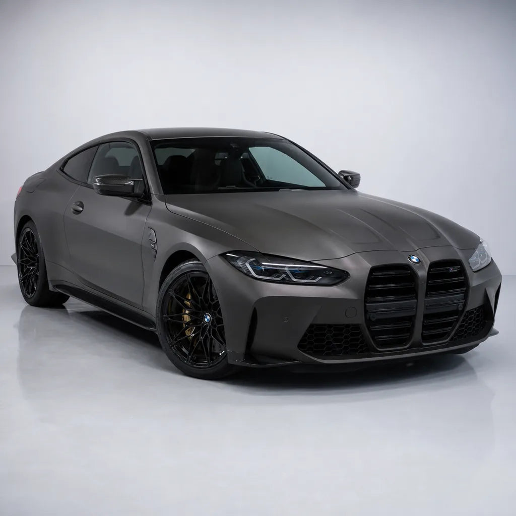 Magic Flame Shadow Brown matte colored PPF wrapped on a BMW M4 | Veloro
