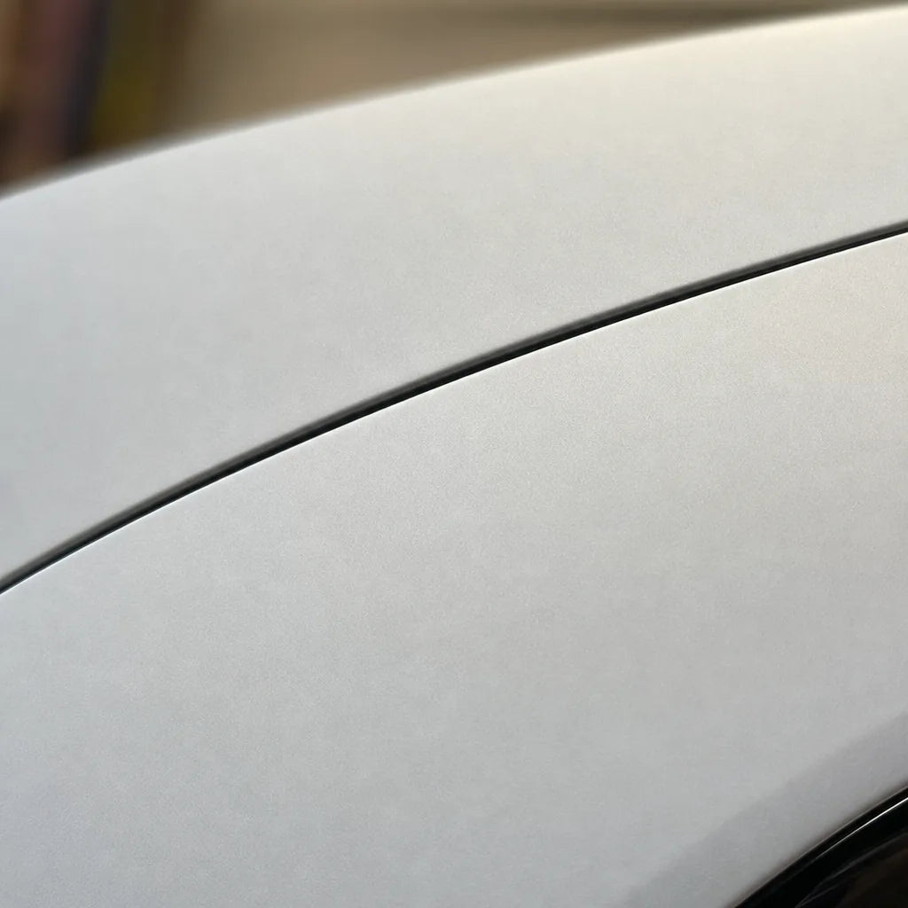 Close-up of Metallic Chameleon Diamond Gold White Color PPF matte colored PPF surface texture | Veloro