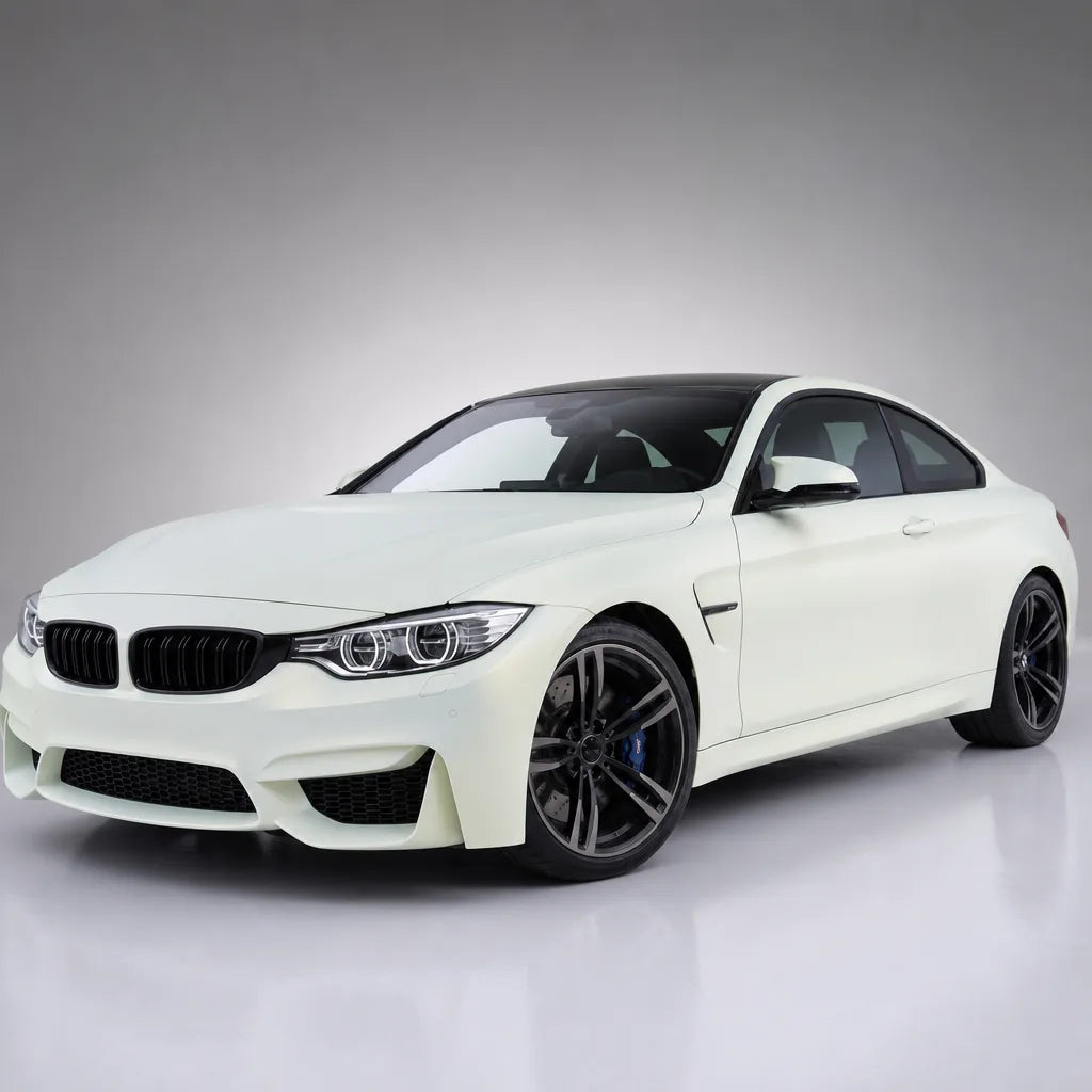 Metallic Chameleon Gold White matte colored PPF wrapped on a BMW M4 | Veloro