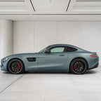 Metallic Titanium matte colored PPF wrapped on a Mercedes-AMG GT side profile | Veloro