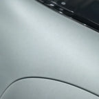 Close-up of Metallic Titanium Silver matte colored PPF surface texture | Veloro