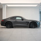 Metallic Tungsten Grey matte colored PPF wrapped on a Mercedes-AMG GT side profile | Veloro