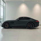 Midnight Black matte colored PPF wrapped on a Mercedes-AMG GT side profile | Veloro